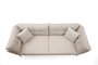 Atelier Del Sofa Sofá de 3 Plazas Crema 214x90x84 cm Tapizado Poliéster Patas Metálicas
